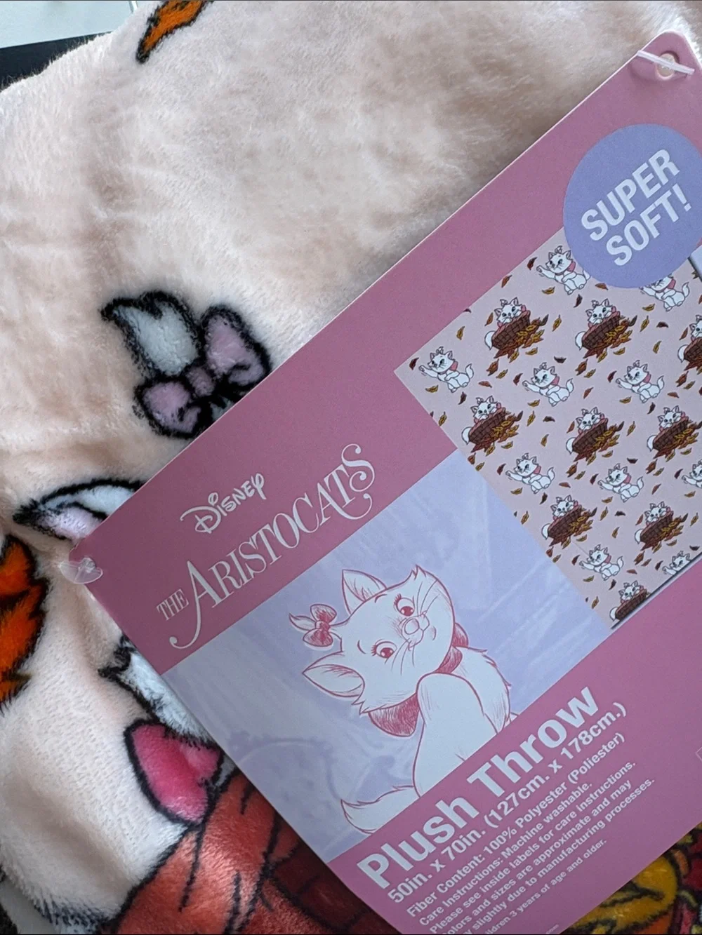 Disney The Aristocats Plush Bib in Pink and White with Character Print